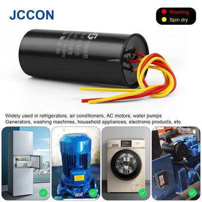CBB60 Dual Start Capacitor 6µF+4µF for Washing Machine Motors
