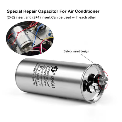 CBB65 Motor Capacitor 450V AC 5µF–50µF for Air Conditioner Compressor