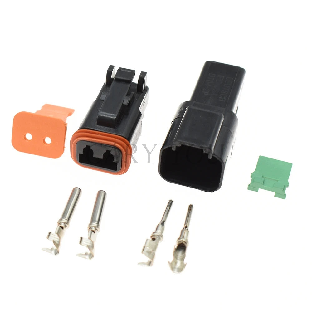 2 Pin Male Female Sealed Waterproof Electrical Wire Connector Plug 22-16AWG DT06-2S DT04-2P