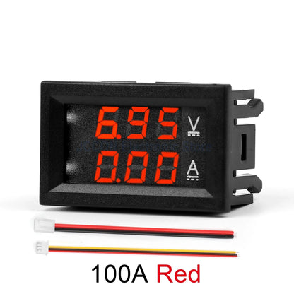 DC Dual Display Digital Voltmeter and Ammeter 0-100V 1A–100A LED Module DSN-VC288