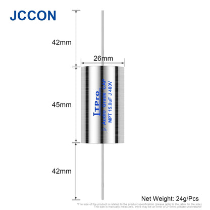 400V MPT MKP Axial Audio Capacitor for HiFi Crossover, Coupling & Frequency-Divided Speaker Circuits