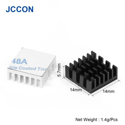 Aluminum Heatsink Radiator 14x14x6mm with Thermal Tape for IC Chips, 3D Printer, Raspberry Pi, SSD NVME