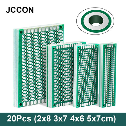 PCB Prototype Stripboard Veroboard Set 2x8, 3x7, 4x6, 5x7cm Universal DIY Soldering Boards