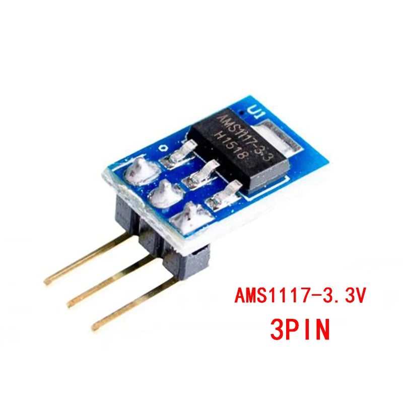 AMS1117 Voltage Regulator Power Supply Module — 1.2V/1.5V/1.8V/2.5V/3.3V/5V (2pcs)