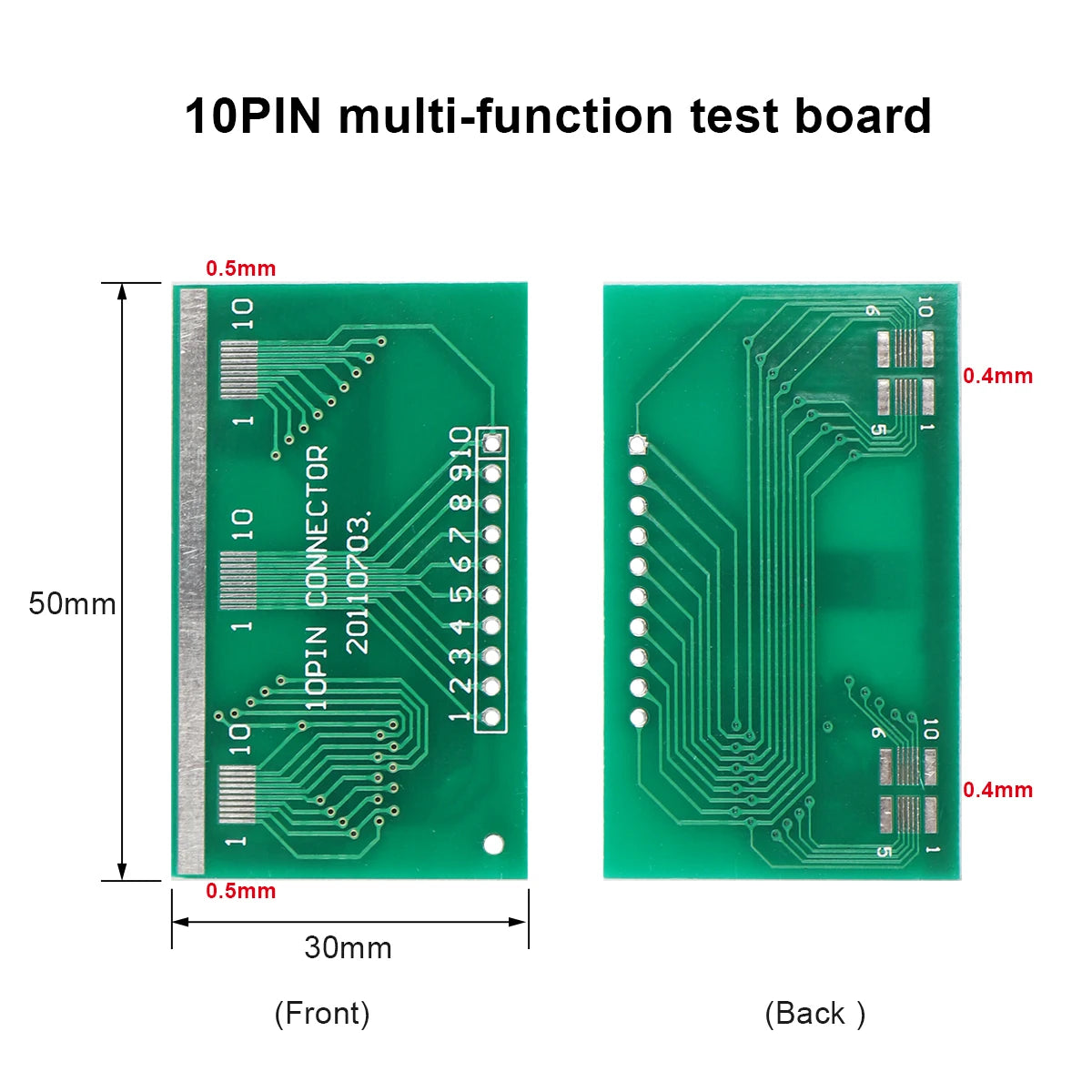 10P–30P Double-Row Test Adapter Board for LCM TFT LCD PCB 2.0mm/2.54mm Connector