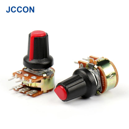 WH148 Dual Stereo Amplifier Potentiometer 1K–500KΩ 6-Pin 15mm Shaft