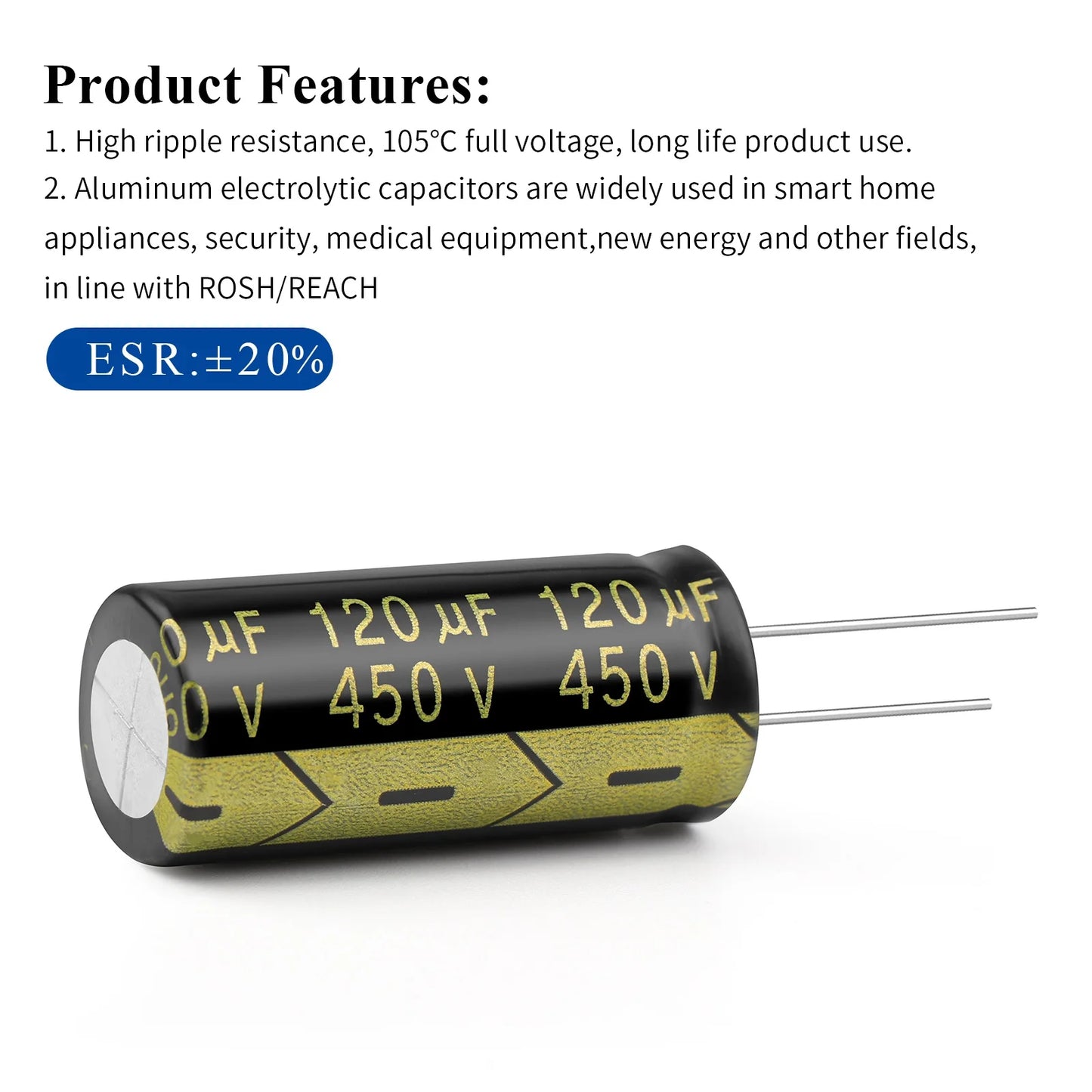 Aluminum Electrolytic Capacitor High Frequency Low ESR 25V–450V