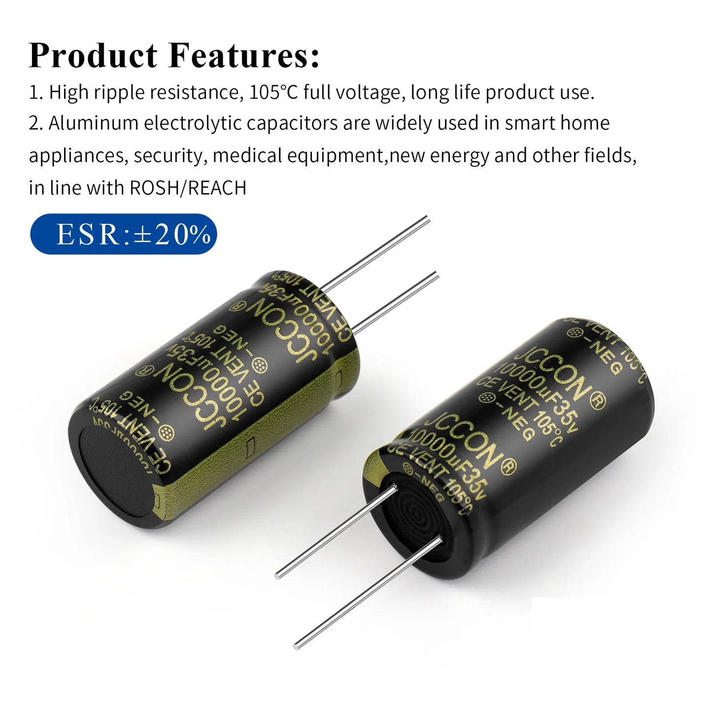 Aluminum Electrolytic Capacitor High Frequency Low ESR 25V–450V 68uF–10000uF