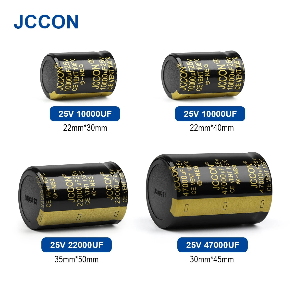 Audio Electrolytic Capacitor 25V 10000UF-47000UF High Frequency Low ESR for HiFi Amplifier Speaker