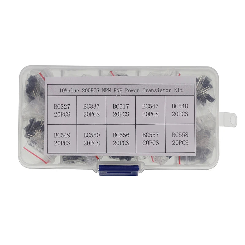 TO-92 Transistor Assortment Kit – BC337, BC327, 2N2222, 2N2907, 2N3904, 2N3906, S8050, S8550, A1015, C1815