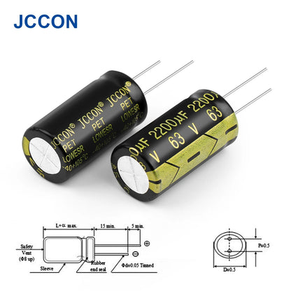 Aluminum Electrolytic Capacitor 63V 2200uF High Frequency Low ESR Low Resistance