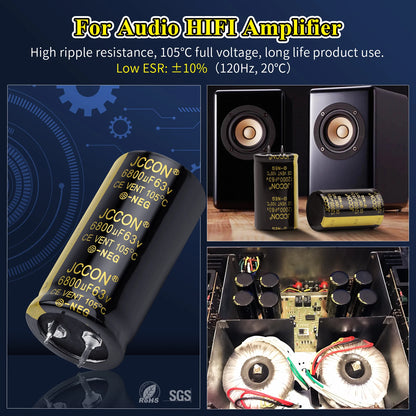 Audio Electrolytic Capacitor 100V 1000uF 2200uF 3300uF 4700uF Low ESR High Frequency for Hifi Amplifier Speaker