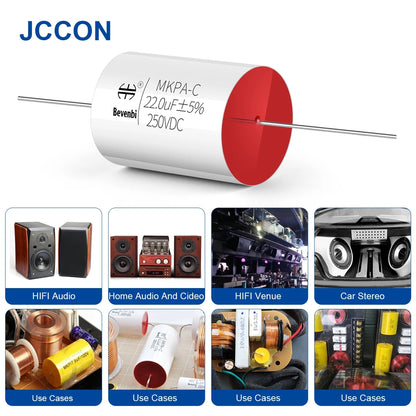 250V MKP Metallized Polypropylene Film Audio Capacitor 0.22µF-68µF for HiFi Frequency Divider