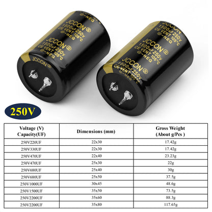 Audio Electrolytic Capacitor 250V 220UF-1000UF High Frequency Low ESR for HiFi Amplifier