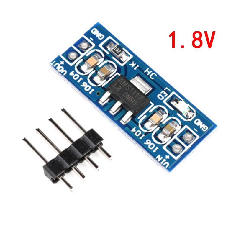 AMS1117 Voltage Regulator Power Supply Module — 1.2V/1.5V/1.8V/2.5V/3.3V/5V (2pcs)