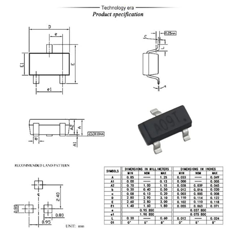 10PCS AO3400 SOT-23 N-Channel MOSFET SMD IC Chipset for Power Switching and DC-DC Circuits