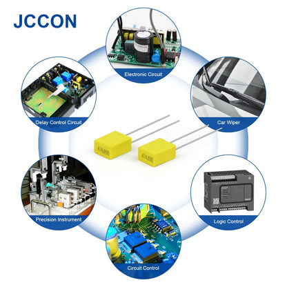 Polypropylene Film Capacitor 100V–630V 1nF–470nF Safety Correction Capacitor for Electronic Circuits