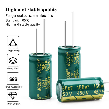 Aluminum Electrolytic Capacitor High Frequency Low ESR 6.3V–450V 100uF–1000uF