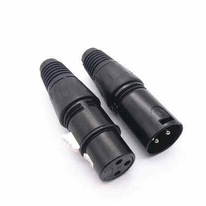 XLR DMX 3-Pin Male & Female MIC Snake Plug Audio Microphone Cable Connector, Signal Transmitter