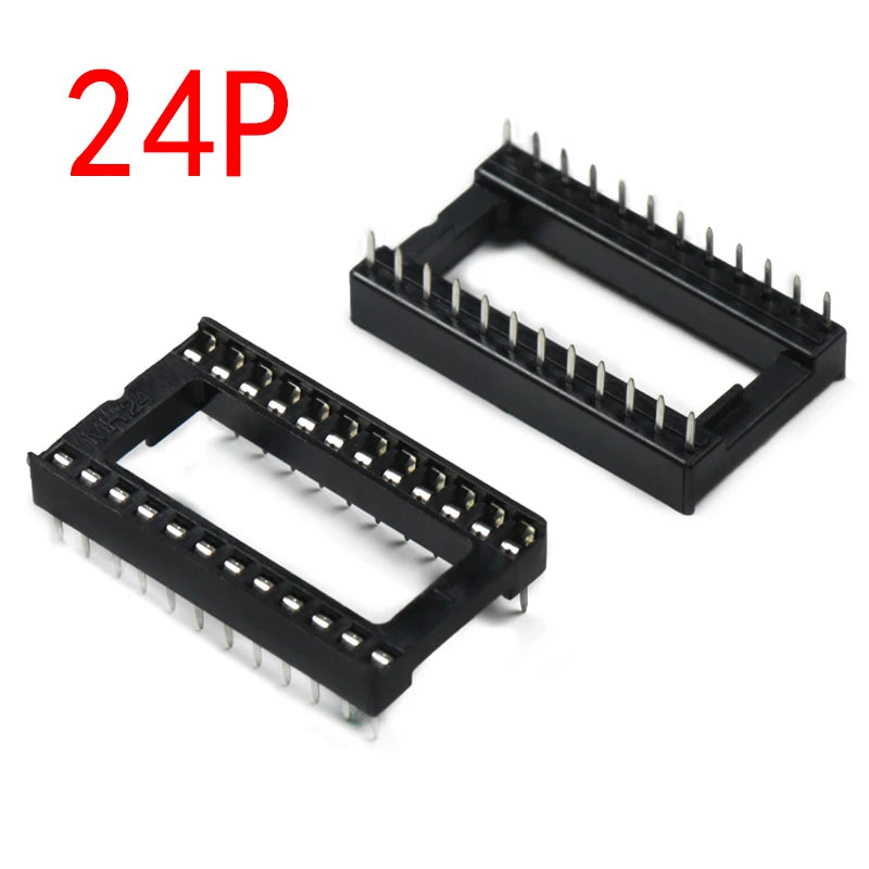 DIP IC Sockets — 6 to 28 Pin Narrow Body, Solder Type, -40°C to 85°C (5-Pack)