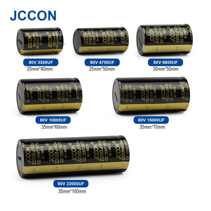 Audio Electrolytic Capacitor 80V 3300UF-10000UF High Frequency Low ESR for HiFi Amplifier Speaker