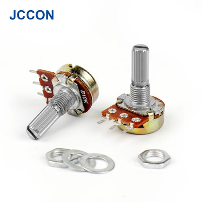 5Pcs WH148 B1K B2K B5K B10K B20K B50K B100K B500K 3Pin 20mm Shaft Amplifier Potentiometer 1K 2K 5K 10K 50K 100K 500K