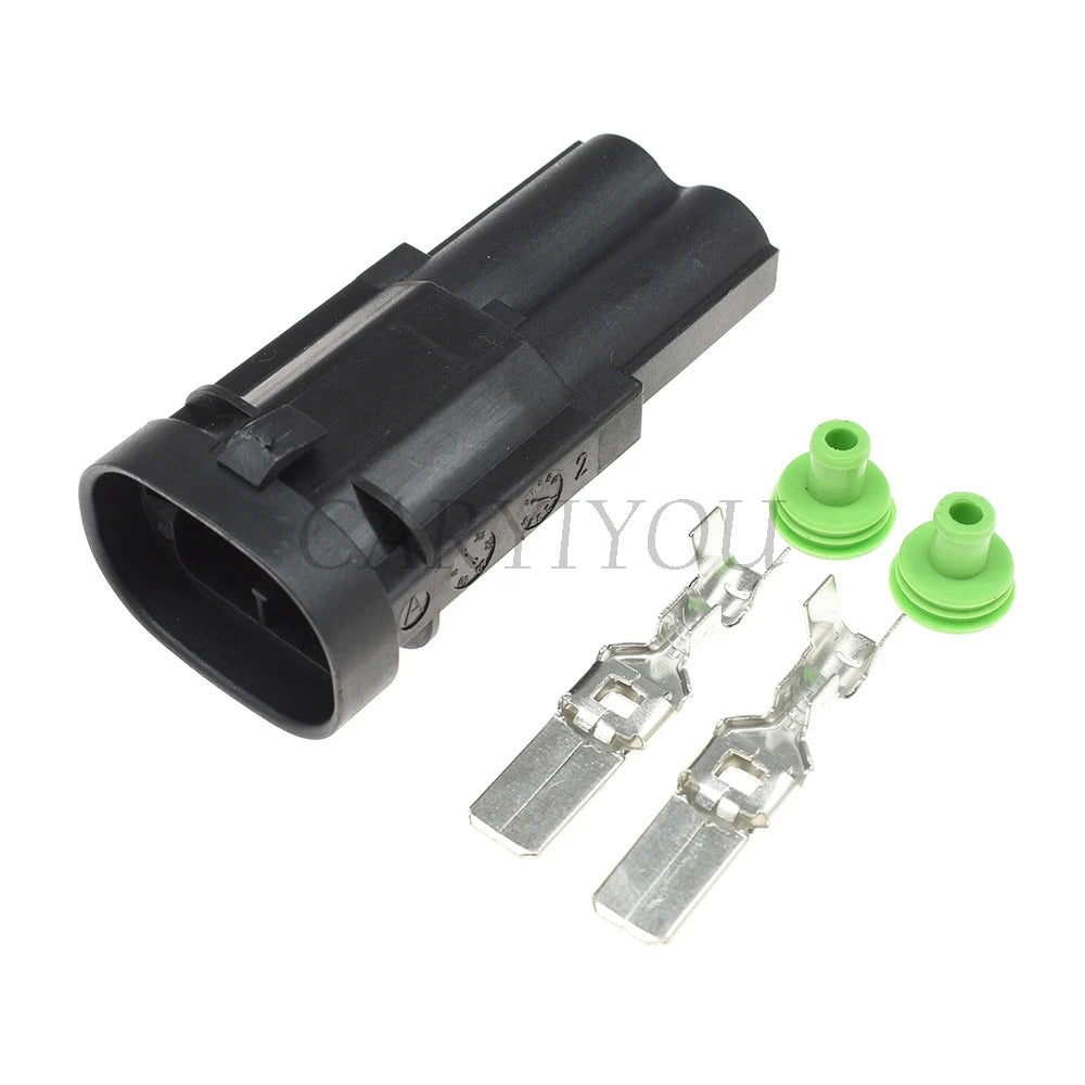 2 Pin 8mm Waterproof Fan Motor Connector 1544334-1 1544317-1 DJ7021Y-8 PA66 Tyco AMP