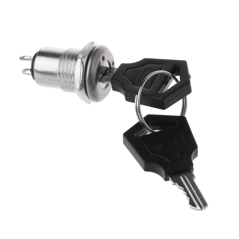 12mm Stainless Steel Electronic Key Lock Switch ON/OFF Power Security S1203 2PIN 2 Keys