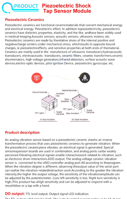 Highly Sensitive Vibration Sensor Module SW-18010P SW-420 Normally Open/Closed Alarm for Arduino