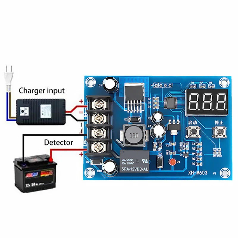 XH-M603 12-24V Lithium Battery Charge Control Module with LED Display and Protection