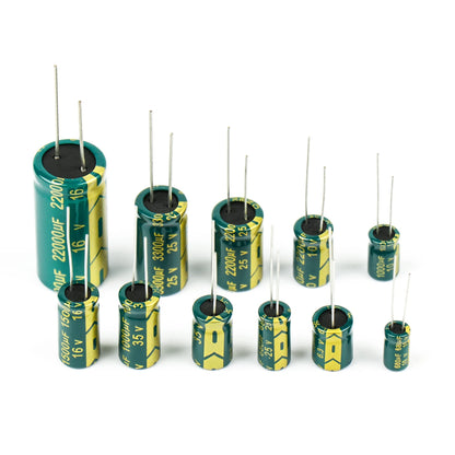 JCCON Aluminum Electrolytic Capacitor | High Frequency Low ESR | 6.3V-450V, 100UF-470UF | For Audio & Power Supply