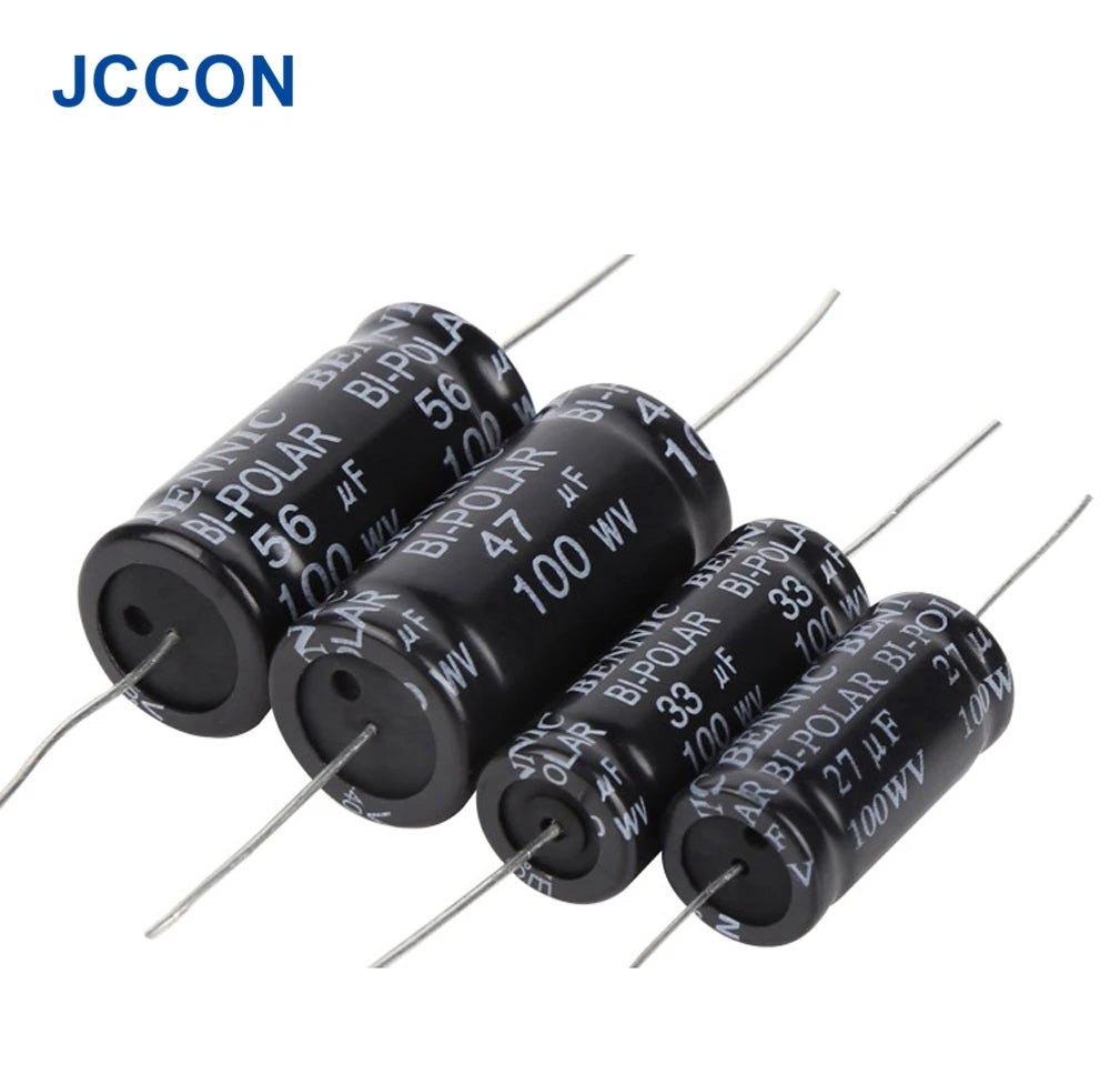 100V Horizontal Non-Polar Electrolytic Capacitor for Audiophile Audio & Car Speakers