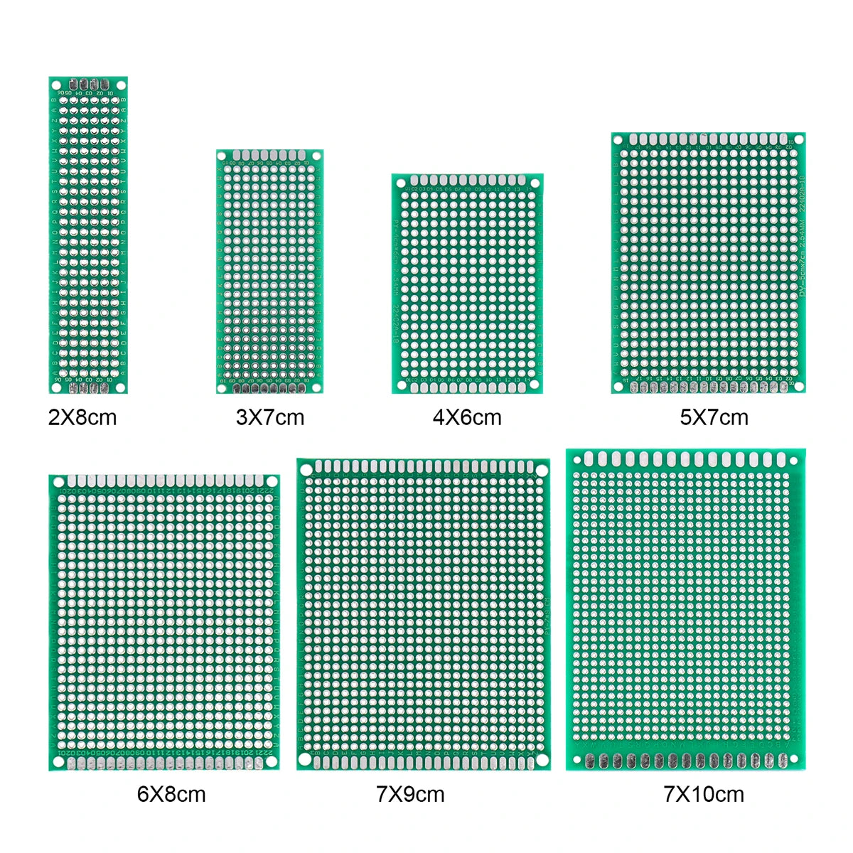 Double-Sided PCB Prototype Board Set Universal DIY Printed Circuit 10x10, 10x15, 10x22, 12x18, 13x25, 15x20, 18x30, 20x30cm Protoboard