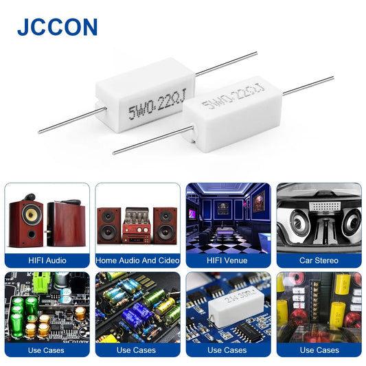 5W Cement Resistor 0.1Ω–10KΩ 5% Power Resistance Ceramic Cement