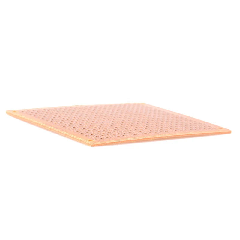 5×7cm Universal Prototype PCB Board — Single-Sided, 2.54mm Pitch, Yellow FR4 (5-Pack)