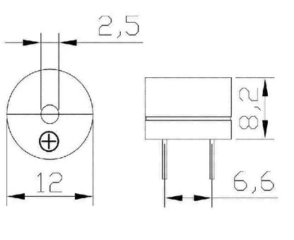 5pcs/lot Universal Passive Electromagnetic Buzzer 16Ω AC 2KHz 3V-12V for Arduino and Electronics