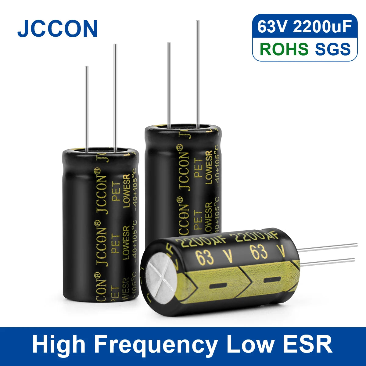 Aluminum Electrolytic Capacitor 63V 2200uF High Frequency Low ESR Low Resistance