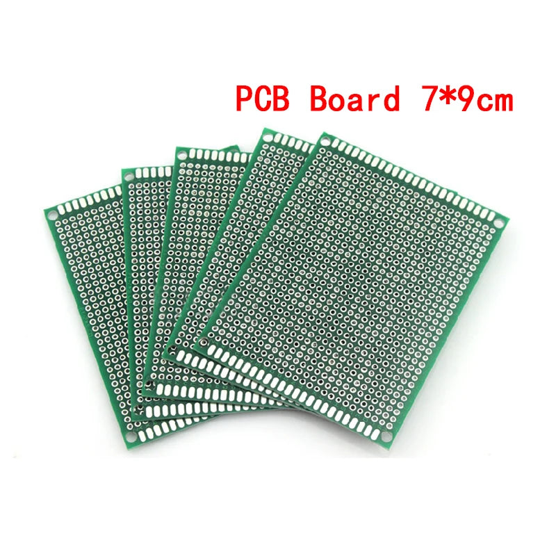7×9cm Double-Sided Prototype PCB Board — 2.54mm Pitch, 1.6mm, FR4, Arduino (2-Pack)