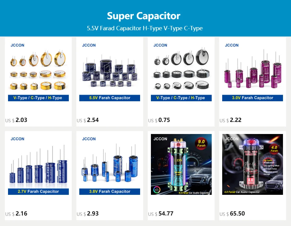 2.7V Supercapacitor 1F–60F for Vehicle Data Recorder and Reserve Power