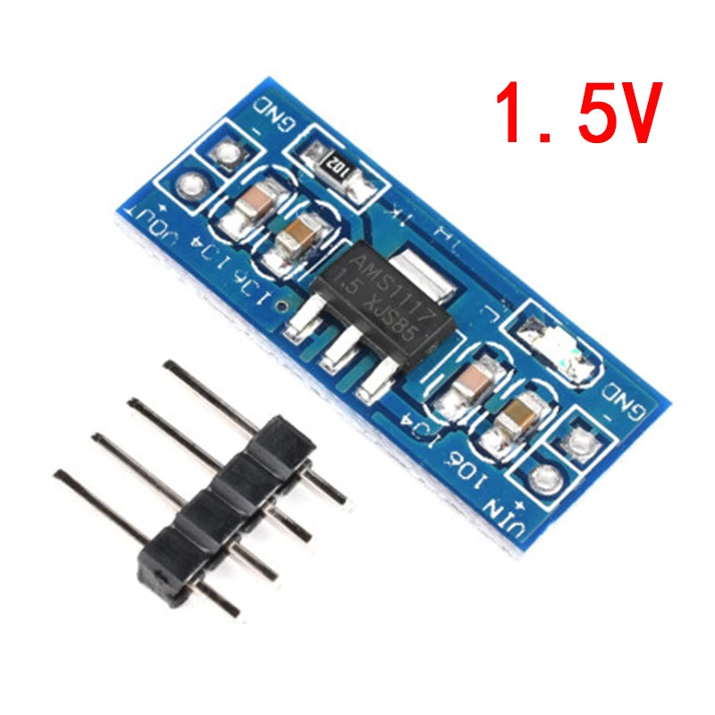 AMS1117 Voltage Regulator Power Supply Module — 1.2V/1.5V/1.8V/2.5V/3.3V/5V (2pcs)
