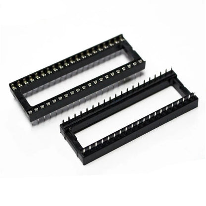 DIP IC Sockets — 6 to 40 Pin, Solder Type, 2.54mm Pitch, PCB Mount (5-Pack)