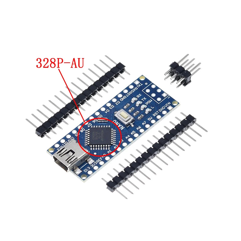 ATmega328P Nano V3.0 Development Board with CH340G USB 5V 16MHz Microcontroller for Arduino Projects
