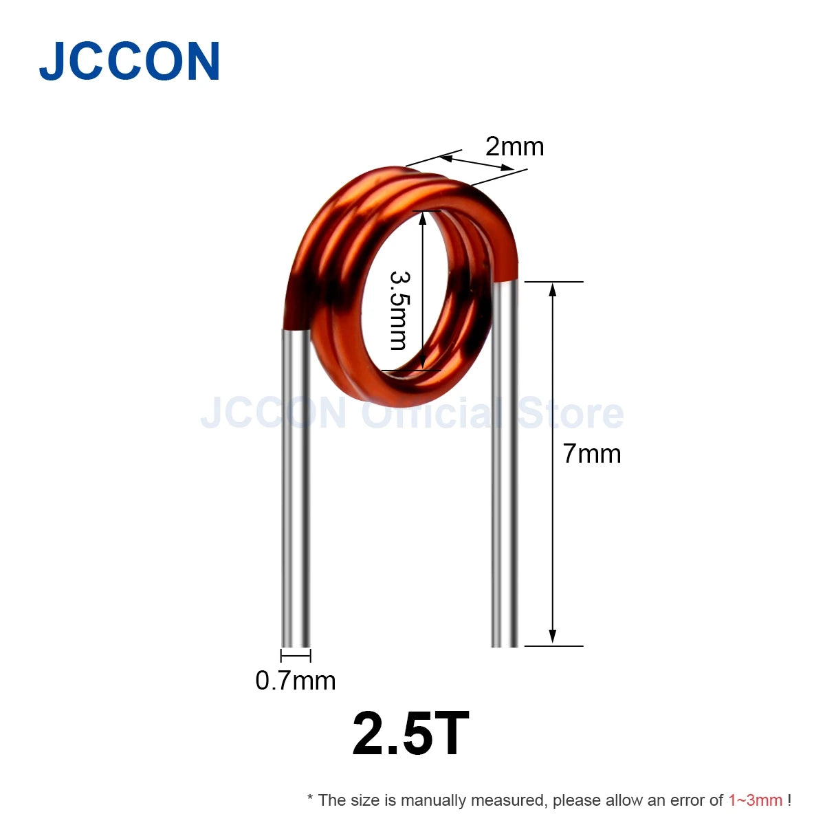 Copper Wire Air Core Inductor Coil for Remote Control and FM Circuit 0.7×3.0mm 1.5T–7.5T