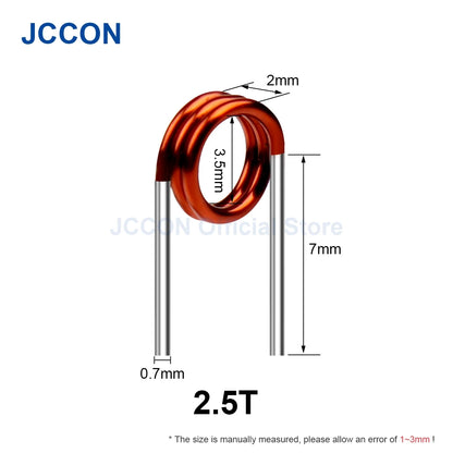 Copper Wire Air Core Inductor Coil for Remote Control and FM Circuit 0.7×3.0mm 1.5T–7.5T