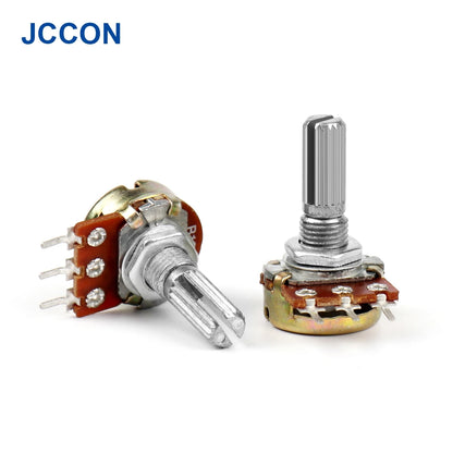 WH148 B1K–B500K 3Pin 15mm Shaft Rotary Potentiometer for Amplifier Volume Control