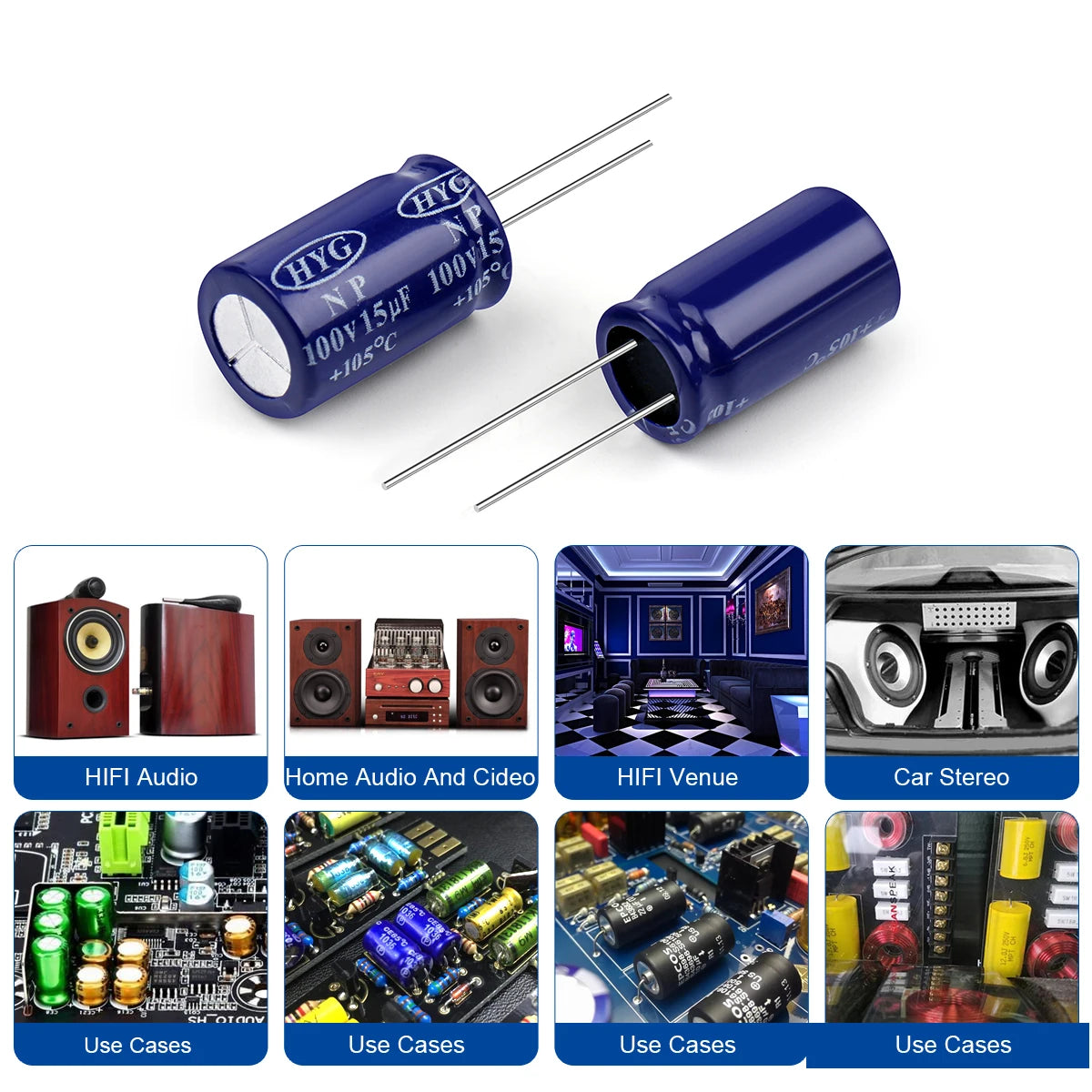 100V Non-Polar Audio Capacitor 1.5µF-100µF for HiFi Frequency Divider & Speaker Equipment
