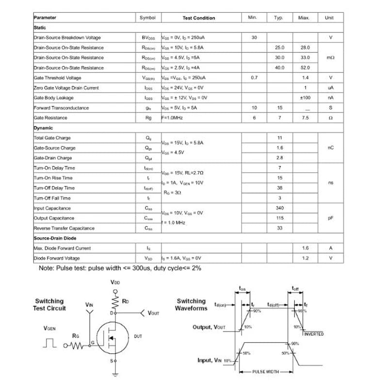 10PCS AO3400 SOT-23 N-Channel MOSFET SMD IC Chipset for Power Switching and DC-DC Circuits