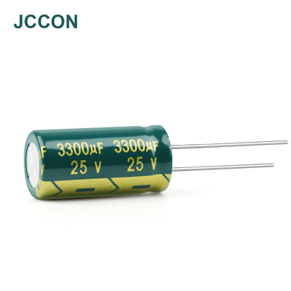 JCCON Aluminum Electrolytic Capacitor | High Frequency Low ESR | 6.3V-450V, 100UF-470UF | For Audio & Power Supply