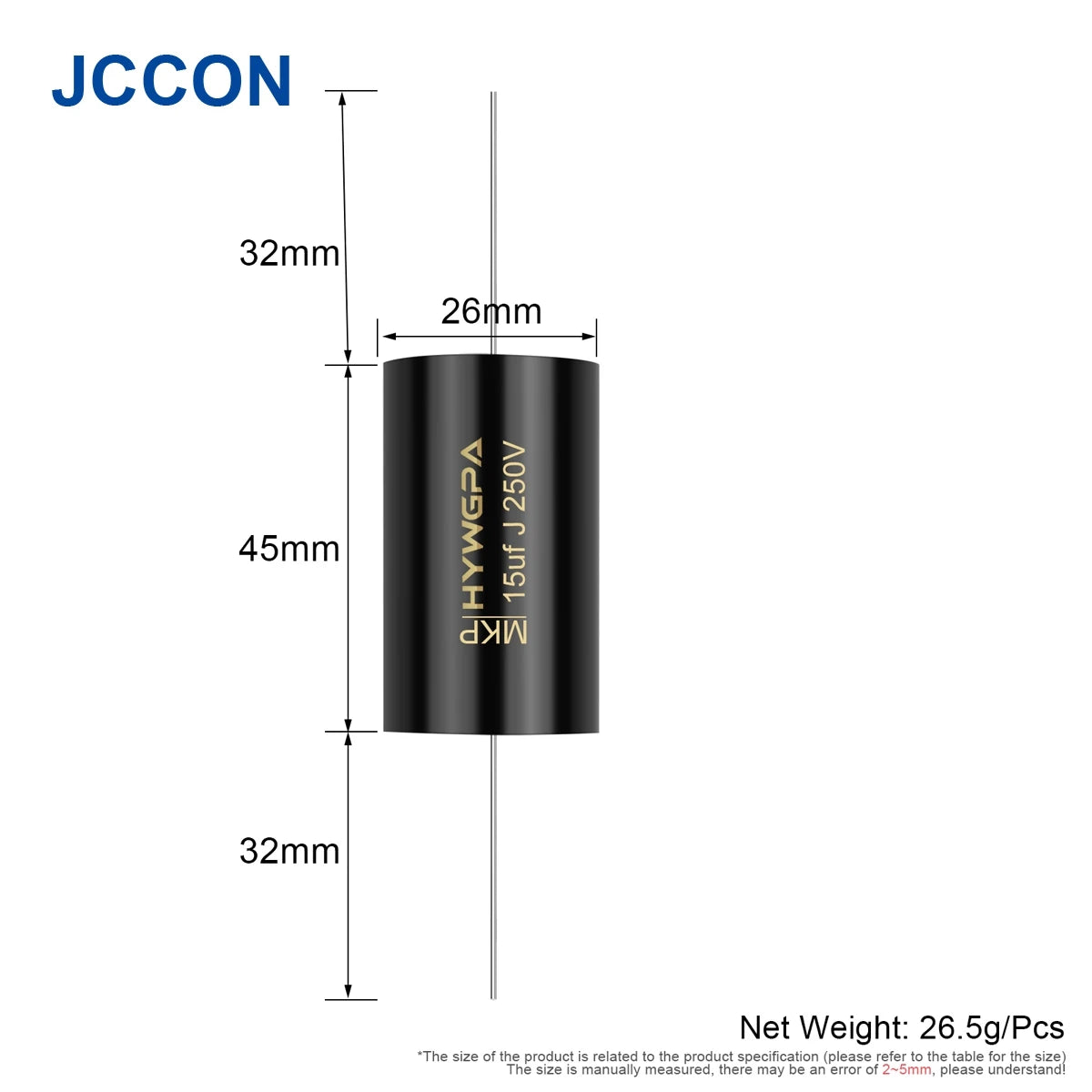 100V-250V MKP Axial Audio Capacitor for HiFi Crossover, Coupling & Frequency-Divided Speaker Applications