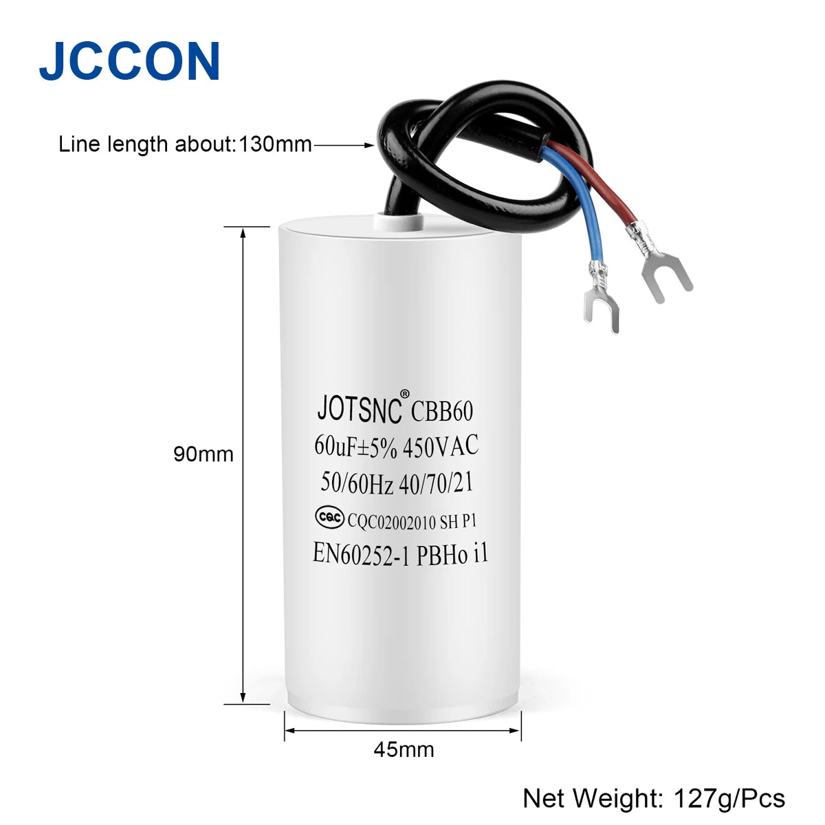 CBB60 Motor Run and Start Capacitor 450V AC 3µF–80µF for Water Pumps